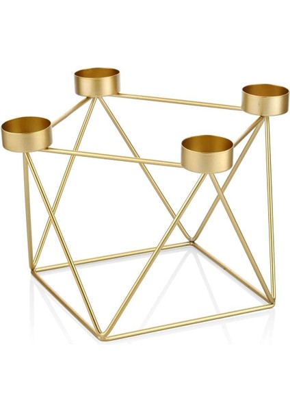 Luxury Tealight Mumluk Metal -Gold- 23*16 cm 1 Adet