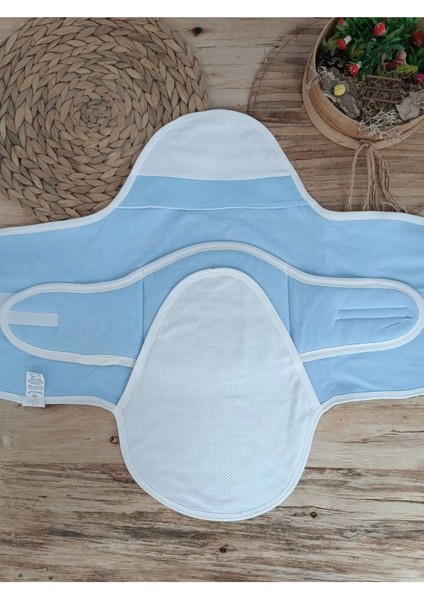 Luxury Yenidoğan Mutlu Fil Ailesi Nakışlı Çıt Çıt Kapamalı Bebek Kundak Ekru-Mavi 1 Adet modelleri
