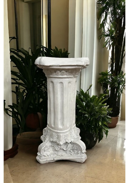 Luxury Dekoratif 53CM Parlak Beyaz Roma Sütunu Bahçe Dekorasyonu Biblo Heykel 1 Adet