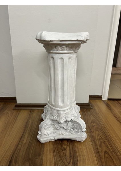 Luxury Dekoratif 53CM Parlak Beyaz Roma Sütunu Bahçe Dekorasyonu Biblo Heykel 1 Adet modelleri