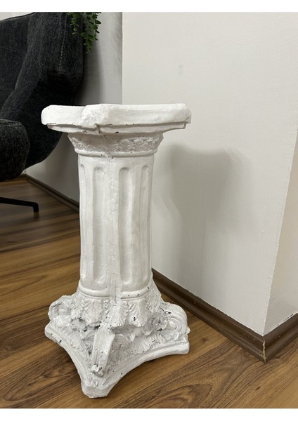 Luxury Dekoratif 53CM Parlak Beyaz Roma Sütunu Bahçe Dekorasyonu Biblo Heykel 1 Adet fırsatları