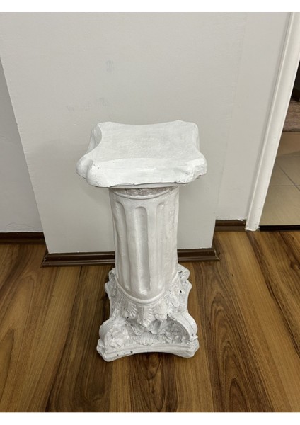 Luxury Dekoratif 53CM Parlak Beyaz Roma Sütunu Bahçe Dekorasyonu Biblo Heykel 1 Adet indirimleri