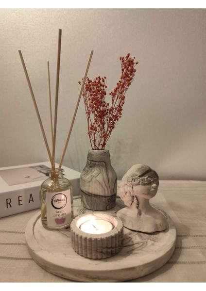 Luxury Dekoratif Özel Set Oda Kokusu Siyah Renkli Set (Tealigt Mum Hariçtir) 1 Adet