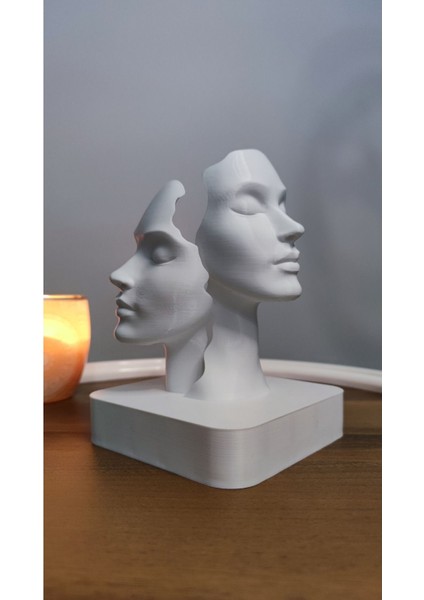 Luxury Yüzler Iskandinav Dekor Dekorasyon Biblo Heykel Ev Dekorasyonu Hediyelik 16CM Beyaz Renk 1 Adet