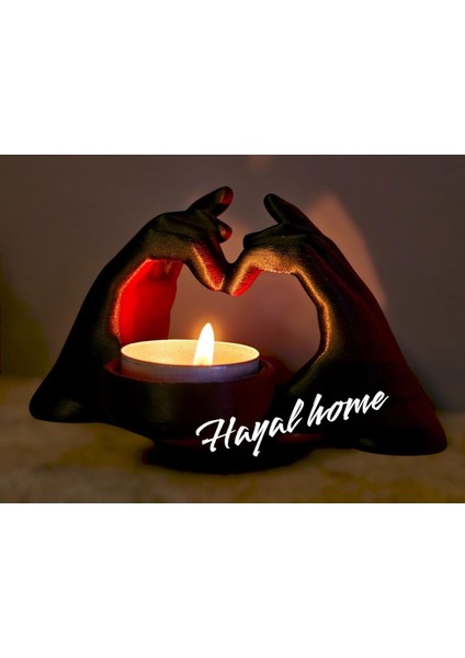 Luxury Kalp Yapan El Figürlü Mumluk/tealight Kalp 1 Adet