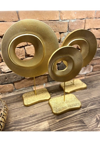Luxury Dekoratif 3'lü Halka Obje Gold 1 Adet