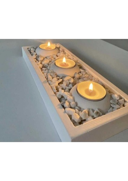 Luxury Dekoratif 3'lü Tealight Mumluk (3 Adet Tealight Mum Hediyeli) 1 Adet