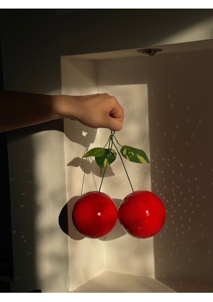 Luxury Kırmızı Kiraz Şeklinde Disko Topu Dekorasyon Disco Heart Pinterest Aynalı Y2K 1 Adet modelleri