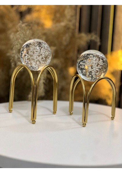 Luxury Dekoratif 2'li Altın Burmalı Çapraz Ayaklı Küre 1 Adet modelleri