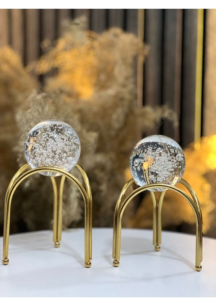 Luxury Dekoratif 2'li Altın Burmalı Çapraz Ayaklı Küre 1 Adet indirimleri