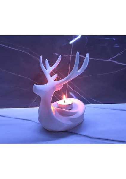 Luxury Geyik Tealight Mumluk Geyik Dekoru 3D Yılbaşına Süsü 1 Adet