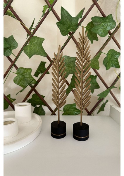 Luxury Modern Minimalist Doğa Temalı Yaprak Seti – Bronz Renkli Dekoratif Obje 1 Adet