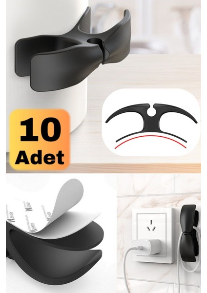 Luxury 10 Adet Çok Amaçlı Airfryer Kablo Sarma Aparatı Kablo Sarıcı Yüksek Kaliteli Depolama Aparat Siyah 1 Adet