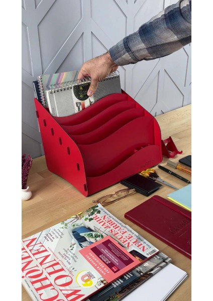 Luxury Design Otto Wavy Masaüstü Organizer Evrak Rafı - 6 Renk 1 Adet