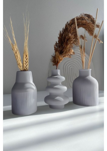 Luxury 3 Lü Iskandinav Tarzı Bohem 12 cm Vazo Pinterest Pampas Vazosu Dekoratif Salon Aksesuarı Masa Süsü 1 Adet