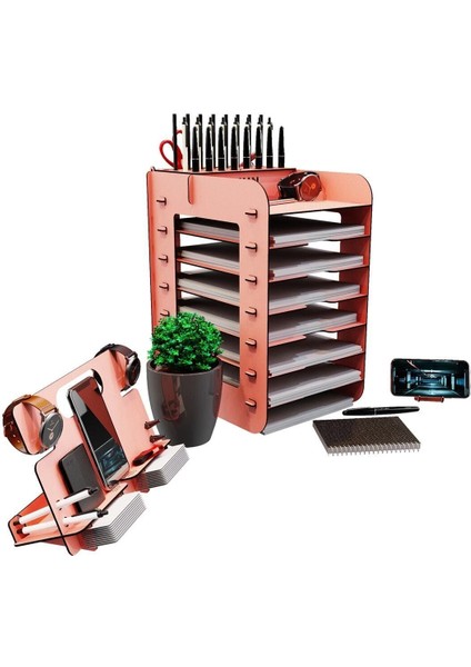 Luxury Robinia A4 Evrak Rafı Ofis Masaüstü Organizer Düzenleyici 3'lü Set 1 Adet