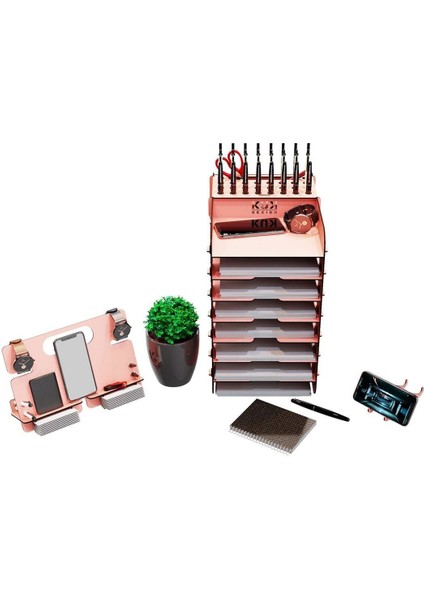 Luxury Robinia A4 Evrak Rafı Ofis Masaüstü Organizer Düzenleyici 3'lü Set 1 Adet