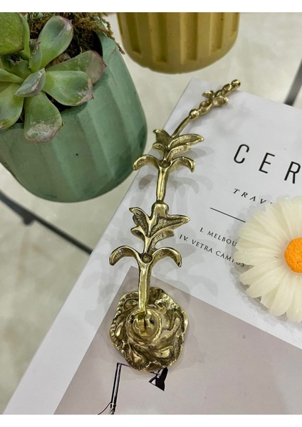 Luxury Pirinç Döküm Mum Söndürücü Kıvrak Yaprak Dalı Formun Da Mum Söndürücü Ev Dekoru Sunum 1 Adet