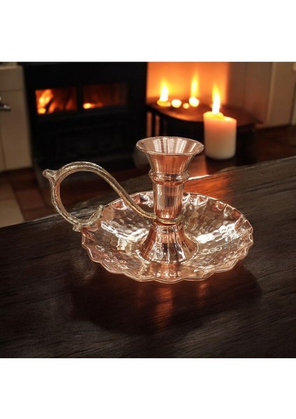 Luxury Bakır Şamdan & Bakır Mumluk & Bakır El Şamdanı Kına Mumluğu Ayaklı Şamdan 1 Adet 1 Adet