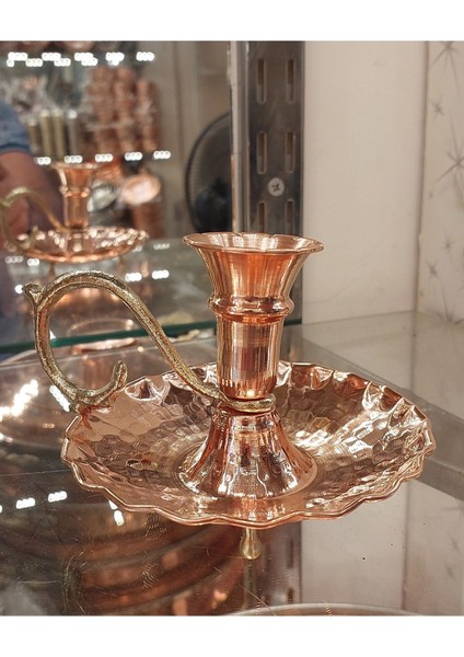Luxury Bakır Şamdan & Bakır Mumluk & Bakır El Şamdanı Kına Mumluğu Ayaklı Şamdan 1 Adet 1 Adet