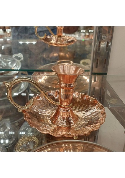 Luxury Bakır Şamdan & Bakır Mumluk & Bakır El Şamdanı Kına Mumluğu Ayaklı Şamdan 1 Adet 1 Adet