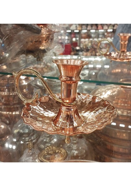Luxury Bakır Şamdan & Bakır Mumluk & Bakır El Şamdanı Kına Mumluğu Ayaklı Şamdan 1 Adet 1 Adet