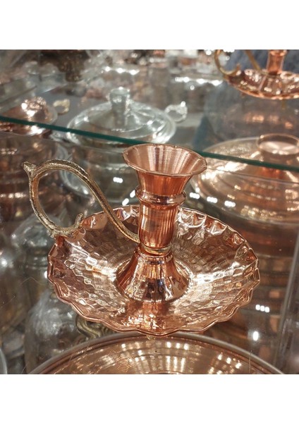 Luxury Bakır Şamdan & Bakır Mumluk & Bakır El Şamdanı Kına Mumluğu Ayaklı Şamdan 1 Adet 1 Adet