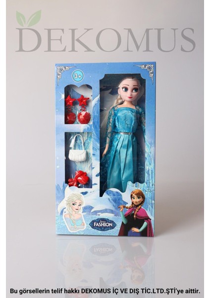 Luxury Dekomus Ile Frozen Elsa Çantalı Oyuncak Bebek 1 Adet