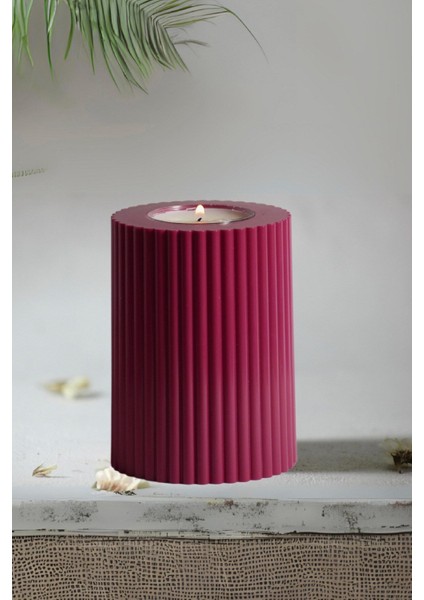 Luxury 3 Lü Bordo Mumluk Dekoratif Tealight Set Mum Abs Plastik 1 Adet