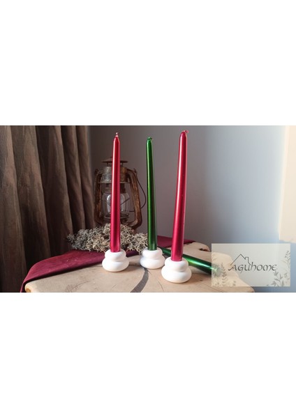 Luxury 3 Adet Beton Halka Mumluk/şamdan (3 Adet) 1 Adet