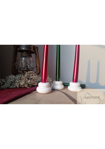 Luxury 3 Adet Beton Halka Mumluk/şamdan (3 Adet) 1 Adet