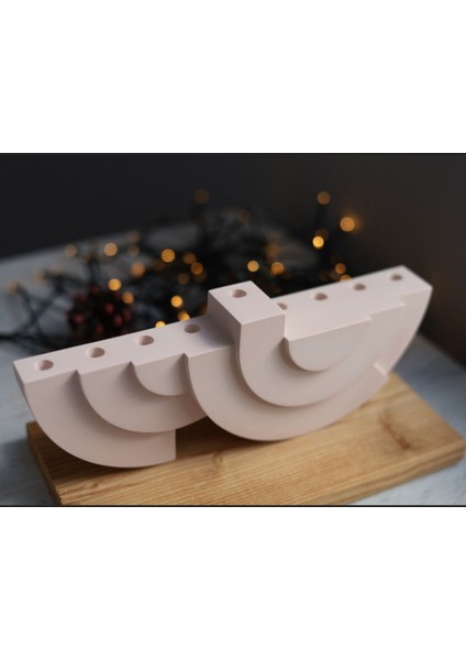 Luxury Büyük Boy Geoit Desenli Soyut Beton Şamdan, Mumluk, (1 cm Genişlikteki Mumlar Içindir) 1 Adet modelleri