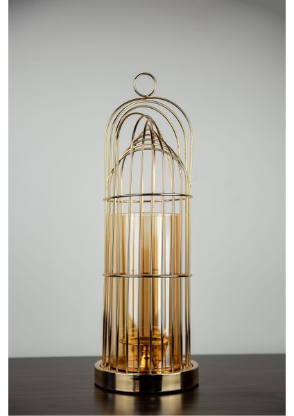 Luxury Dekoratif Kafes Şamdan Mumluk Gold Büyük 52 cm 1 Adet
