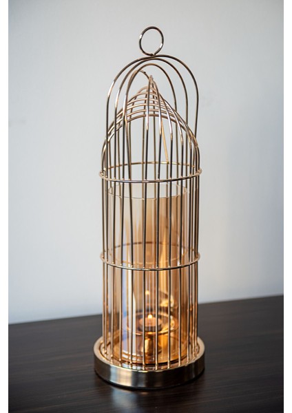 Luxury Dekoratif Kafes Şamdan Mumluk Gold Büyük 52 cm 1 Adet fırsatları