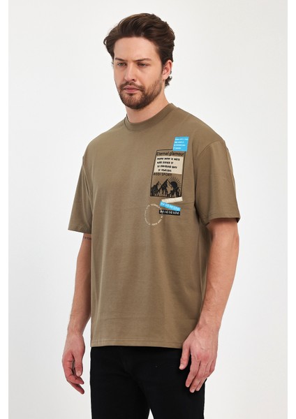 Erkek Bisiklet Yaka Baskılı T-Shirt 7023 fiyatları