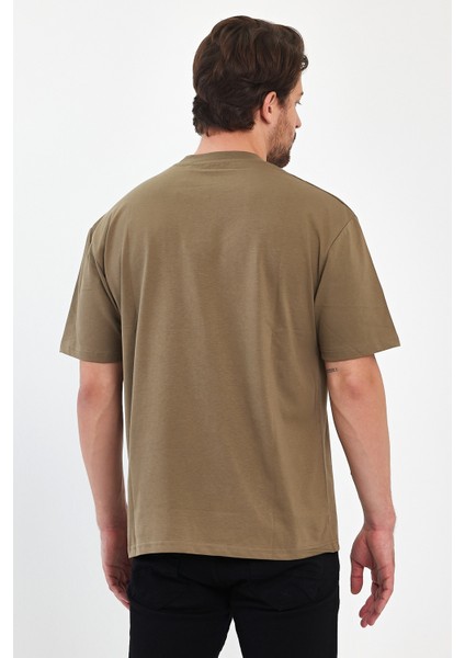 Erkek Bisiklet Yaka Baskılı T-Shirt 7023 modelleri