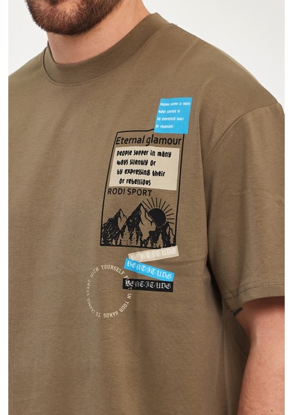 Erkek Bisiklet Yaka Baskılı T-Shirt 7023 fırsatları
