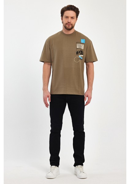 Erkek Bisiklet Yaka Baskılı T-Shirt 7023 indirimleri