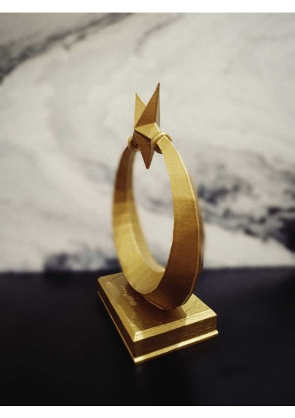 Luxury Ay Yıldız Masa Dekoru Türk Bayrak Masa Ofis Dekoru Biblo Heykel 16 x 12.5 x 6 cm 1 Adet