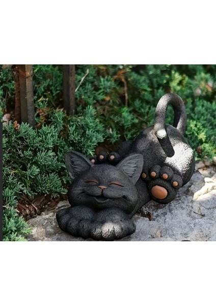 Luxury Dekoratif Şirin Kedi Dekoratif Biblo ( 13.5 Cmx 7.5 Cmx 6.5 Cm) 1 Adet