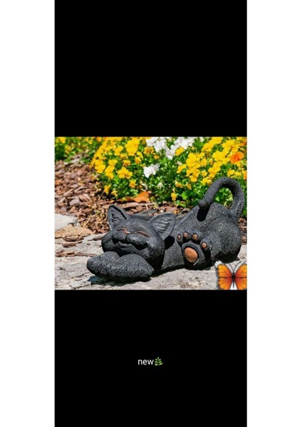 Luxury Dekoratif Şirin Kedi Dekoratif Biblo ( 13.5 Cmx 7.5 Cmx 6.5 Cm) 1 Adet
