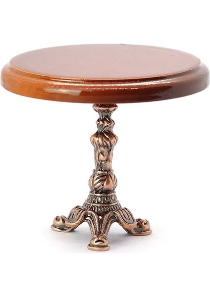 Luxury Minyatür Mobilya Ahşap Yuvarlak Ahşap Metal Bebek Evi Çocuk Oyuncakları 1 Adet modelleri