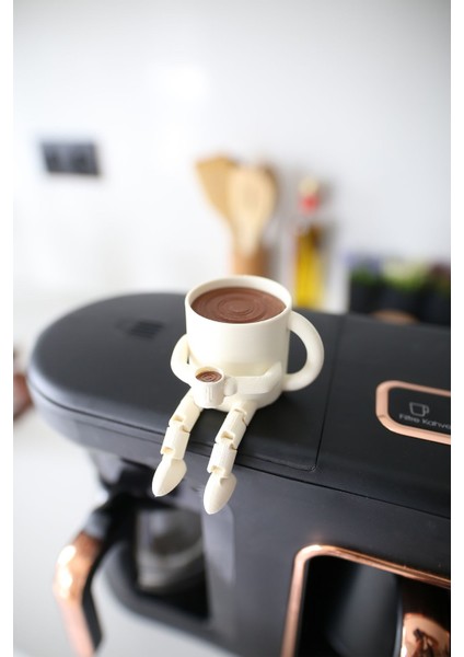 Luxury 6'lı Ayaklı Kahve Seti - Moka Pot - Kahve Tanesi - Çaydanlık - Cezve - Kahve Bardağı - Bardak 1 Adet