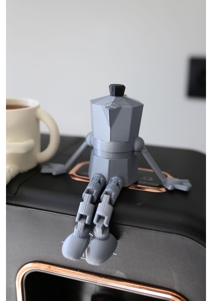 Luxury 6'lı Ayaklı Kahve Seti - Moka Pot - Kahve Tanesi - Çaydanlık - Cezve - Kahve Bardağı - Bardak 1 Adet