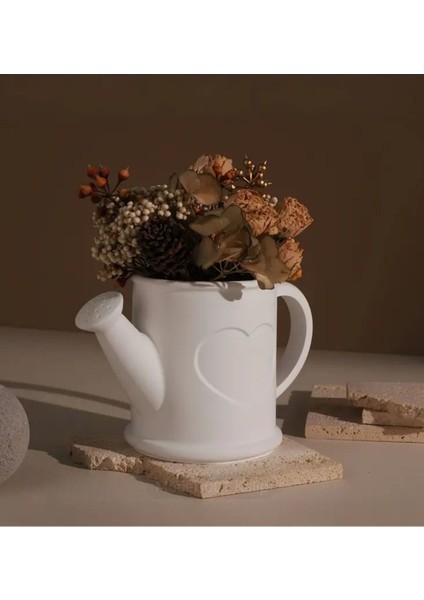 Luxury Dekoratif Vintage Sulama Kabı Görünümlü Kuru Çiçek Vazosu 1 Adet