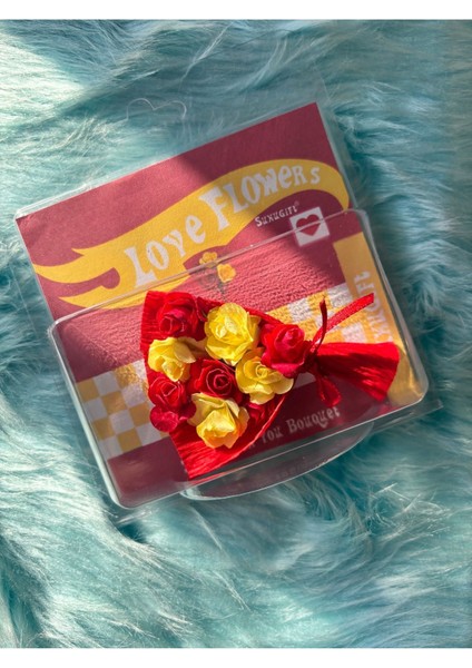 Luxury Love Flowers Hot Flowers Wheels Mini Buket |kırmızı Özel Sarı 1 Adet
