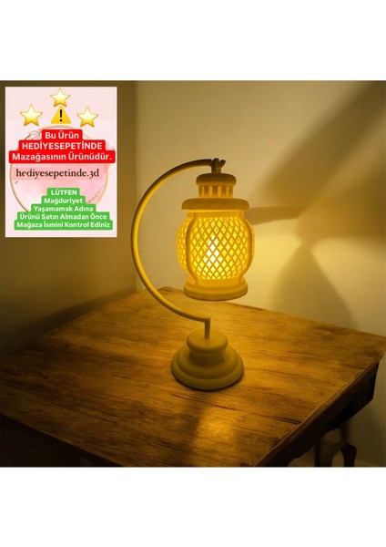 Luxury Dekoratif Çay Yanı Şamdan Mumluk (Led Mum Dahildir) 1 Adet