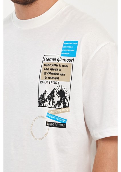 Erkek Bisiklet Yaka Baskılı T-Shirt 7023 modelleri