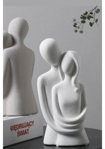 Luxury Sonsuz Aşk Sarılan Sevgili Heykeli Büyük Boy 1 Adet