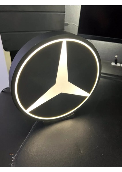 Luxury Işıklı Mercedes Duvar Panosu – LED Dekoratif Logo 1 Adet modelleri
